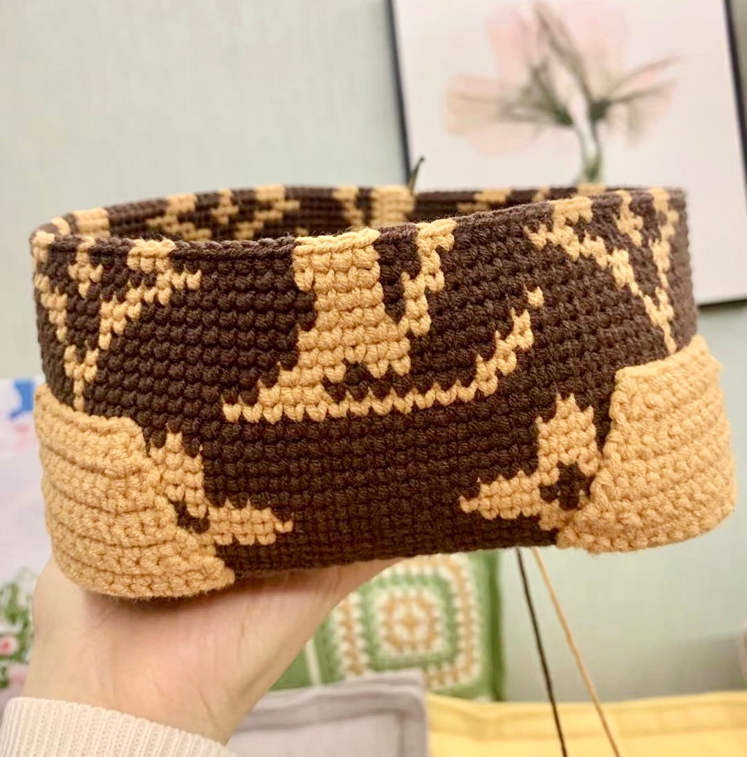 DIY Craft Kit - Crocheted Luxury Bucket Bag Brown