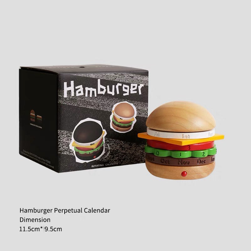Creative Wooden Burger Desktop Calendar