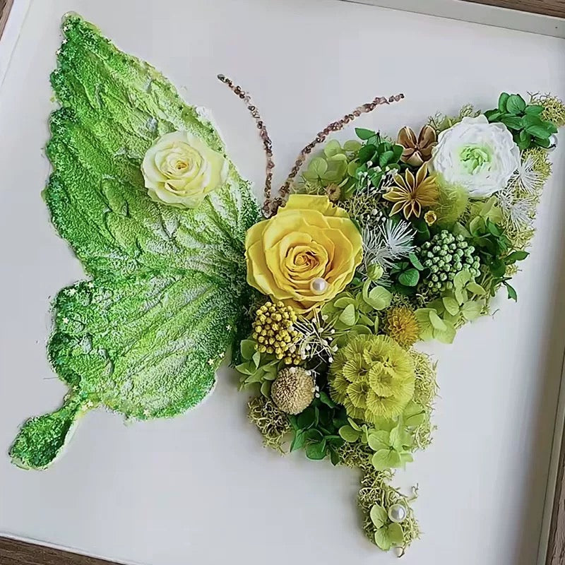 DIY Craft Kit - Elegant Pink Butterfly 3D Floral Artwork Home Decor with Frame
