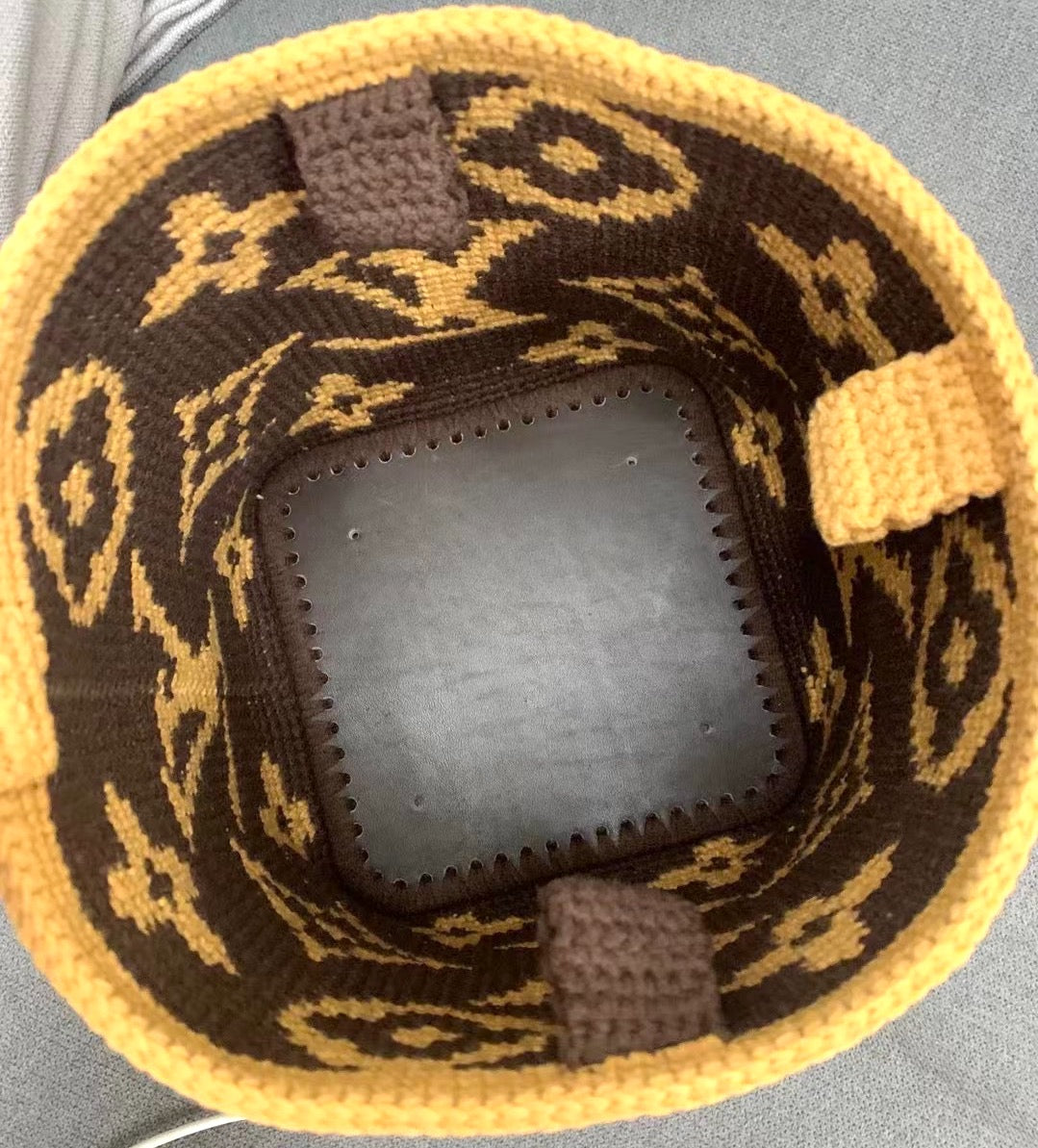 DIY Craft Kit - Crocheted Luxury Bucket Bag Brown
