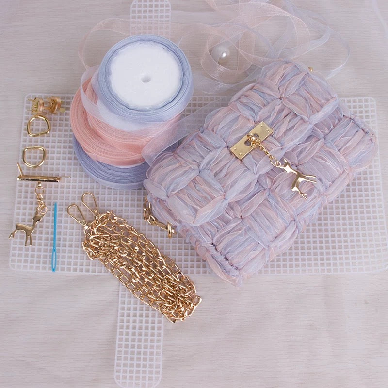 DIY Craft Kit - Hand Weave Ribbon Handbag